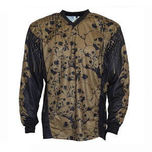 เสื้อเพนท์บอลแขนยาวลายหัวกะโหลกสีแทนสีดำสวมใส่ได้ทุกขนาดสำหรับการแข่งขัน - Product Image 1