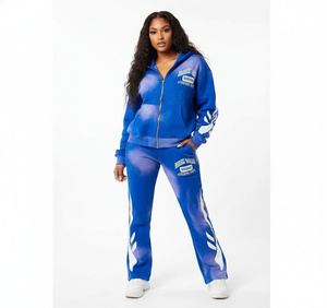 Sudadera de algodón polar de manga larga con cuello alto y mangas abullonadas para mujer, sexy y de club, con logo personalizado, para gimnasio y fitness, conjunto deportivo. - Product Image 1