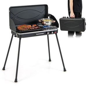 Griglia a Gas e fornelli staccabili 2 in 1 per il campeggio - Product Image 1