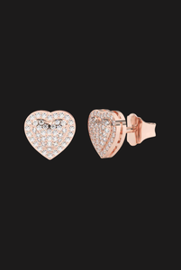 Luxury Moissanite Heart <b>Stud</b> <b>Earrings</b> Rhodium Plated 925 <b>Silver</b> Sparkling Everyday Fine Jewelry Classic Gift Women Elegant Pair - Product Image 2