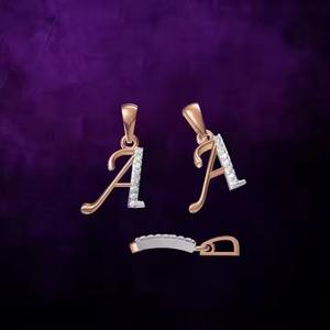 Collier pendentif lettre A en or rose 18 carats élégant pour femme, pendentifs et breloques raffinés, cadeau idéal pour elle - Product Image 2