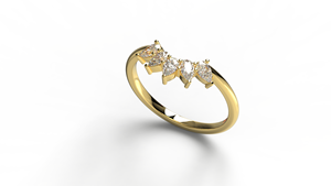 Luxury 18K Gold Pear Shaped Diamond <b>Ring</b> Curved Wedding Band Cluster Crown <b>Stacking</b> Engagement <b>Ring</b> Fine Jewelry Gift for Women - Product Image 2