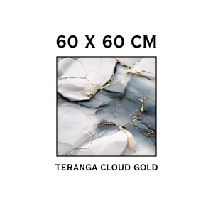 Baldosas de porcelana para suelo Teranga Cloud Gold de 60x60 cm, diseño contemporáneo brillante para baño, 600 mm x 600 mm - Product Image 2