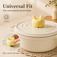 Lève-couvercle en silicone mignon, résistant à la chaleur et anti-débordement, outil de cuisine et de restaurant, pour ouvrir les casseroles à soupe, accessoire de cuisine