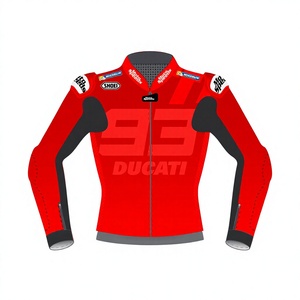 Veste de course MotoCP <span class=keywords><strong>Marc</strong></span> Marquez Rucati en cuir de vachette/canguro sur mesure, perforée, pour piste, en cuir/Chaqueta CE - Product Image 1