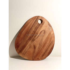 Planche à découper de forme ovale Disque et bloc de charcuterie en bois pur poli Planche à découper de qualité supérieure à bas prix - Product Image 4