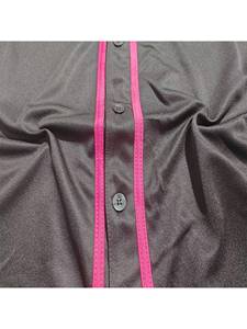 Maillot de baseball noir et rose personnalisé avec logo brodé, chemise de sport boutonnée unisexe, vêtements d'équipe hip-hop, fabricant, vente en gros - Product Image 6