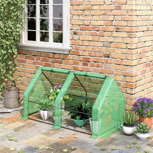 Serra Portatile Tradizionale 6FT X 3FT X 3FT con Telaio in Legno e Grandi Porte con Cerniera, Copertura in PE Resistente all'Acqua e ai Raggi UV, Telo Ombreggiante Verde - Product Image 2