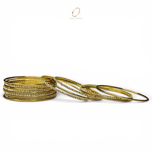 18K Gold Plated Hot Selling <b>Crystal</b> Bangles Set for Women Premium Indian Wedding Fashion Jewelry Wholesale Price - Product Image 4