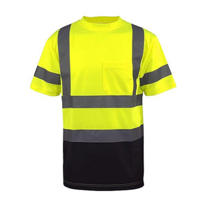 Chemise de travail à manches longues haute visibilité avec logo personnalisé, uniforme de sécurité réfléchissant, jaune fluorescent, polyester, certifiée EN/CE - Product Image 4