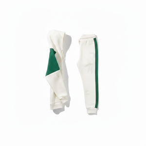 Ensemble de survêtement unisexe vert crème à capuche avec logo arbre, manches longues, pantalon de jogging à cordon, tenue décontractée d'automne 100% coton - Product Image 5
