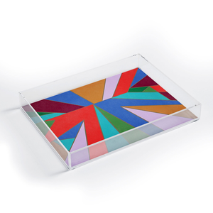 Bandeja de servir acrílica moderna de forma rectangular, transparente, con diseños impresos, para la zona de estar, como adorno de encimera, a los precios más bajos. - Product Image 6