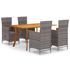 Conjunto de Comedor Grande con Muchos Asientos, Conjunto de Jardín de Madera de Acacia Sólida Gris - Product Image 2