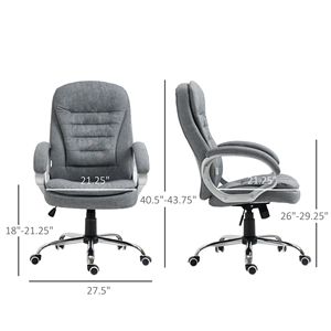 Sedia da ufficio ergonomica regolabile con comoda imbottitura (Grigio) - Product Image 3