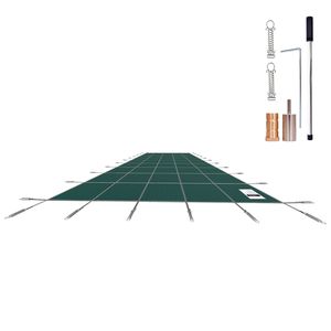 Telo di Copertura Rettangolare Invernale per Piscine Fuori Terra, Alta Resistenza, 4,27 m x 7,92 m, in Rete PVC a Tripla Cucitura per Laghetti e Piscine - Product Image 1