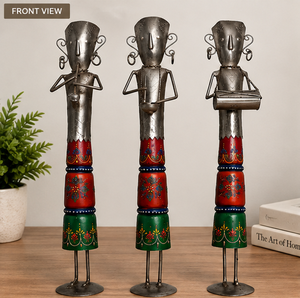 AK Brass Traditional Human Design Metal <b>Christmas</b> Decor Multi Color Finished Set Of 3 For Table Decor / <b>Christmas</b> Decor Accent - Product Image 1