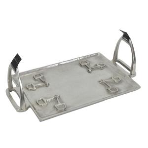 Bandejas de Servicio de Comida Estilo Americano, Forma Rectangular, Bandeja Metálica Hecha a Mano con Asas de Estribo de Caballo, Bandejas Decorativas de Grado Alimenticio - Product Image 5
