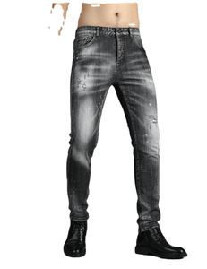 OARH INT INDUSTRY Jean droit vintage streetwear pour homme 100% coton écologique respirant séchage rapide lavable taille mi-haute - Product Image 1