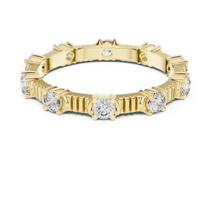 Bague de luxe unisexe en or massif 18 carats avec dix pierres serties, diamant synthétique 0,65 CTW couleur E, taille brillant rond - Product Image 1