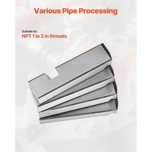 Filiere per filettatura tubi HSS per mancini, da 1 a 2 pollici NPT, confezione da 4, per macchina filettatrice integrata - Product Image 2