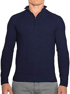 Pull à col roulé imprimé avec fermeture éclair quart de tour, tenue décontractée d'hiver, pull de sport pour homme, en coton molletonné, écologique - Product Image 2