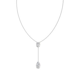 Collar de diamantes cultivados en laboratorio con colgante en forma de pera y corte ovalado de 16 pulgadas para mujer, joyería fina. - Product Image 2