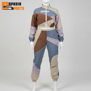 Wholesale Streetwear Style Windbreaker Tracksuit Set Zipper Jacket Jogger <b>Pants</b> Waterproof Breathable Comfortable Fit for Women - Product Image 5