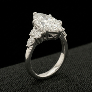 <b>Fine</b> Jewelry 10k White Gold Diamond Engagement <b>Ring</b> with Channel Setting IGI Certified Elegant Simple Wedding Band Bright Shine - Product Image 3