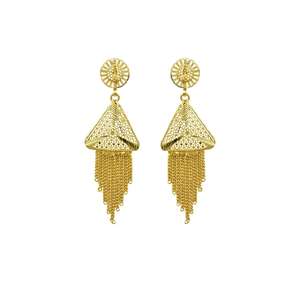 สร้อยคอทองชุบ 14K 18K 24K แบบยาว ขายส่ง, สร้อยคอเจ้าสาวลายสามเหลี่ยมสไตล์ตุรกี, เครื่องประดับแฟชั่นแบบดั้งเดิม - Product Image 4
