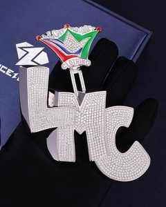 Pendentif Lettre Moissanite Tendance Personnalisé Hip Hop VVS Iced Charms Argent 925 - Product Image 1