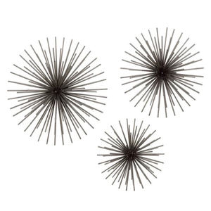 Décoration d'intérieur, décoration de cuisine, art mural en métal, design soleil en fonte, forme ronde, couleur noire, nouveau produit - Product Image 1