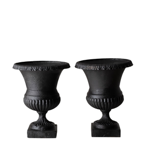 Cast Iron Garden Urn with Square Base Antique Design for Flower or Green Plant Outdoor Use Garden Urns On Sale - Product Image 3