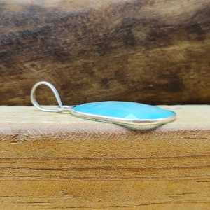 925 Sterling Silver High Quality Rope Chain Pendant <b>Necklace</b> Aqua Chalcy Gemstone for Wedding Party Engagement <b>Birthstone</b> Gift - Product Image 2