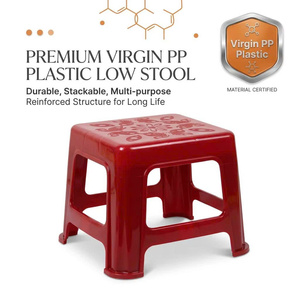 Heavy Duty Virgin PP <b>Plastic</b> Low <b>Stool</b> Modern Stackable Chair Street Food Stall School Canteen Outdoor Cafe Utility - Product Image 1