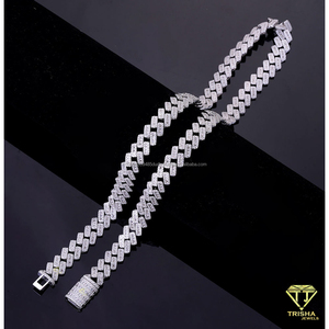 Collar cubano de lujo con incrustaciones de diamantes de moissanita, plata de ley 925, joyería de moda hip hop para hombre - Product Image 5