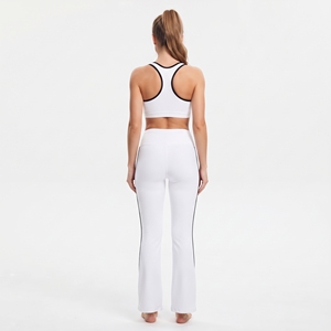 Women's Racerback Sports Bra and Flare Leggings 2 Piece <b>Set</b> Sportswear Color Block Leggings 2 Piece <b>Set</b> Fitness Fashion Leggings - Product Image 3
