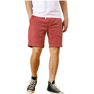 Shorts décontractés pour hommes de haute qualité en gros, taille élastique, en toile tricotée, couleur unie, shorts tendance - Product Image 1