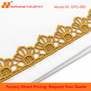 Encaje Guipur Geométrico Amarillo Mostaza de 15 mm, Ecológico, Decorativo, Personalizable, Exportador al por Mayor, Embalaje de 20 Metros, Decoración Otoñal, Regalo - Product Image 6