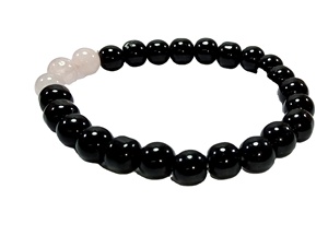 High quality Black Agate & Rose Quartz Bead Stone <b>Bracelet</b> <b>Crystal</b> Gemstone Fashion Jewelry Men and Women Gift Energy Meditation - Product Image 3