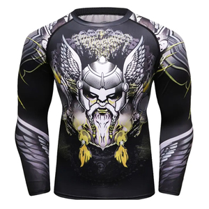 Maillot de compression MMA Grappling Rash Guard Sublimation Bjj Rashguard Imprimé Personnalisé Hommes Technologie OEM Manches Longues - Product Image 4