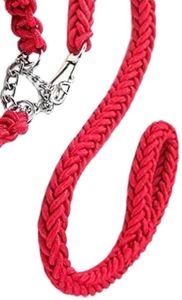 Ensemble de cordons de laisse tressés en nylon réglables, harnais pour animaux de compagnie de couleur unie, corde ronde avec cordons tressés en soie - Product Image 6