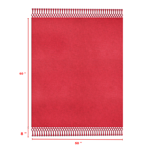 Indian Supplier Christmas <b>Red</b> Color Cotton <b>Throw</b> Solid Color Premium Collection Cotton <b>Throw</b> at Factory Price - Product Image 6