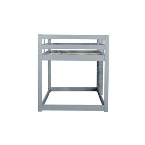 Letto a soppalco grigio solido con piattaforma in legno e gomma, con scaletta e doghe rinforzate, per bambini - Product Image 5