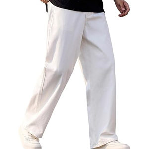 กางเกงยีนส์ทรงหลวมสำหรับผู้ชาย กางเกงเดนิมขากว้างแบบขาดๆ – กางเกงลำลองทรงหลวมสำหรับสตรีทแวร์และสวมใส่ในชีวิตประจำวัน - Product Image 1