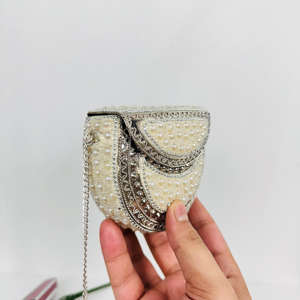 Handmade Mosaic Metal Firoza Crossbody Bag with Antique Stone <b>Mother</b> <b>of</b> <b>Pearl</b> Bohemian Style Zipper Closure Waterproof for Women - Product Image 2