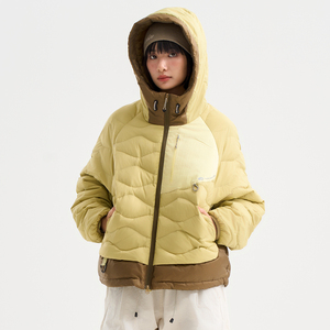 Chaqueta Acolchada con Capucha y Bloques de Color, con Cierre de Cremallera, Resistente al Viento, para Invierno, Estilo Casual Unisex - Product Image 6