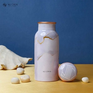 Ensemble de bouteilles d'eau en cuivre de luxe avec 2 verres et couvercle, design traditionnel gravé, pour usage extérieur, vaisselle métallique pour la randonnée - Product Image 6