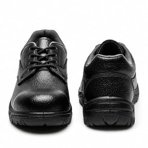 Men's Steel Toe Safety Shoes Leather Upper Rubber Outsole Lace-up <b>Waterproof</b> Breathable Mesh Lining Black Construction <b>Work</b> - Product Image 4
