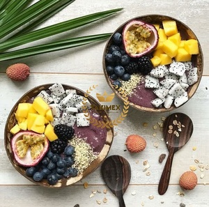 Bols de noix de coco faits à la main 100% naturels écologiques pour mélanger les fruits salade bols de noix de coco fabriqués au Vietnam - Product Image 2