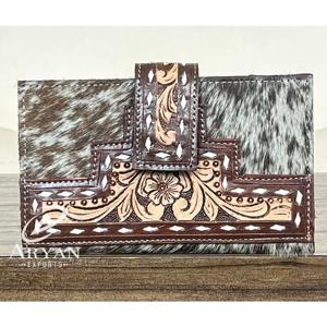 Nouveau Portefeuille Long Bifold de Luxe 2026 en Cuir Véritable Façonné à la Main, en Cuir de Vachette à Poils, Multi-Usages, Portable, Grande Capacité, Type Pochette - Product Image 1